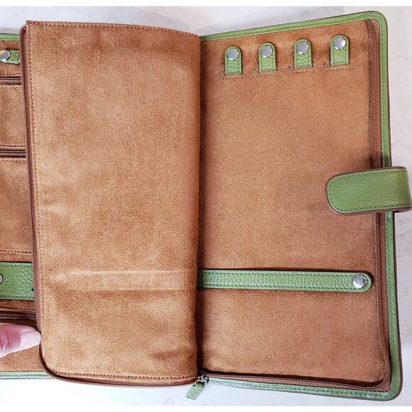 Red Envelope Jewelry Travel Case Clutch Pouch Organizer Leather (?) in Green - Picture 6 of 10